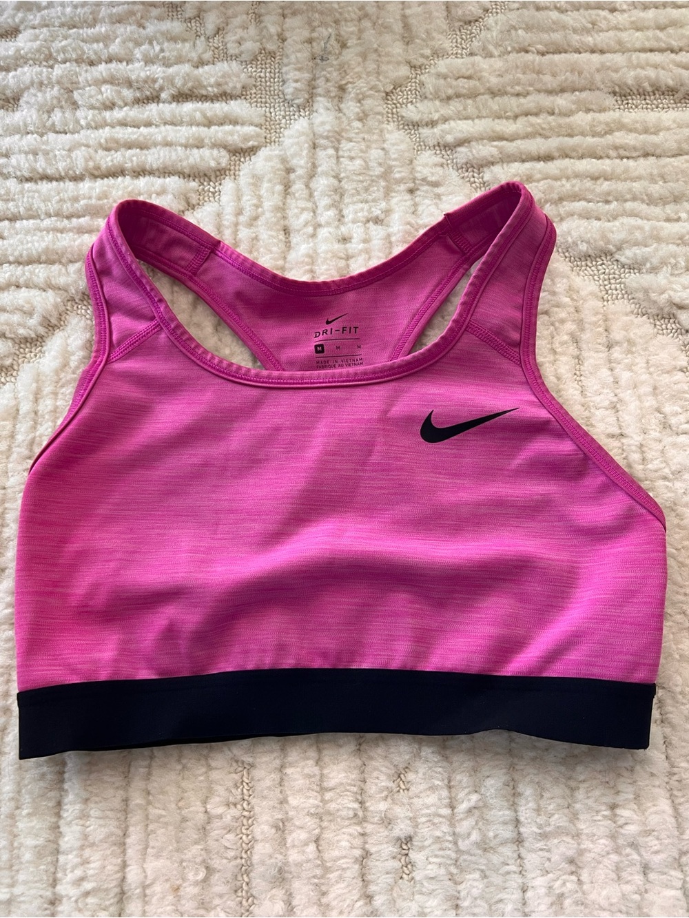 Nike Pink Racerback Dri-FIT Sports Bra with Black Band
